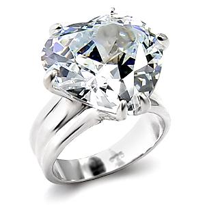 HIGH QUALITY 20CT CZ HEART SOLITAIRE RING-sz9/10
